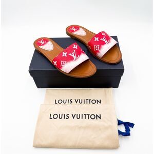 Louis Vuitton LV Lock It Slides Escale Two Tone Flat Sandals EU 39 US 9